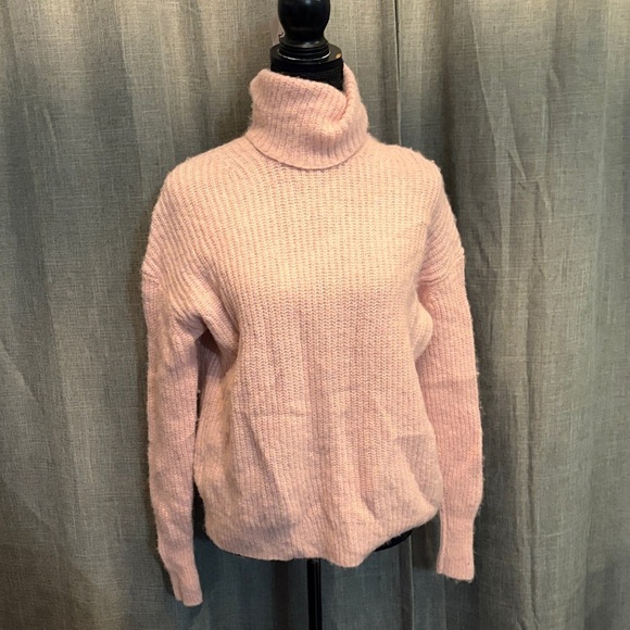 J. Crew Sweaters - J. Crew Light Pink Turtleneck Ribbed Sweater